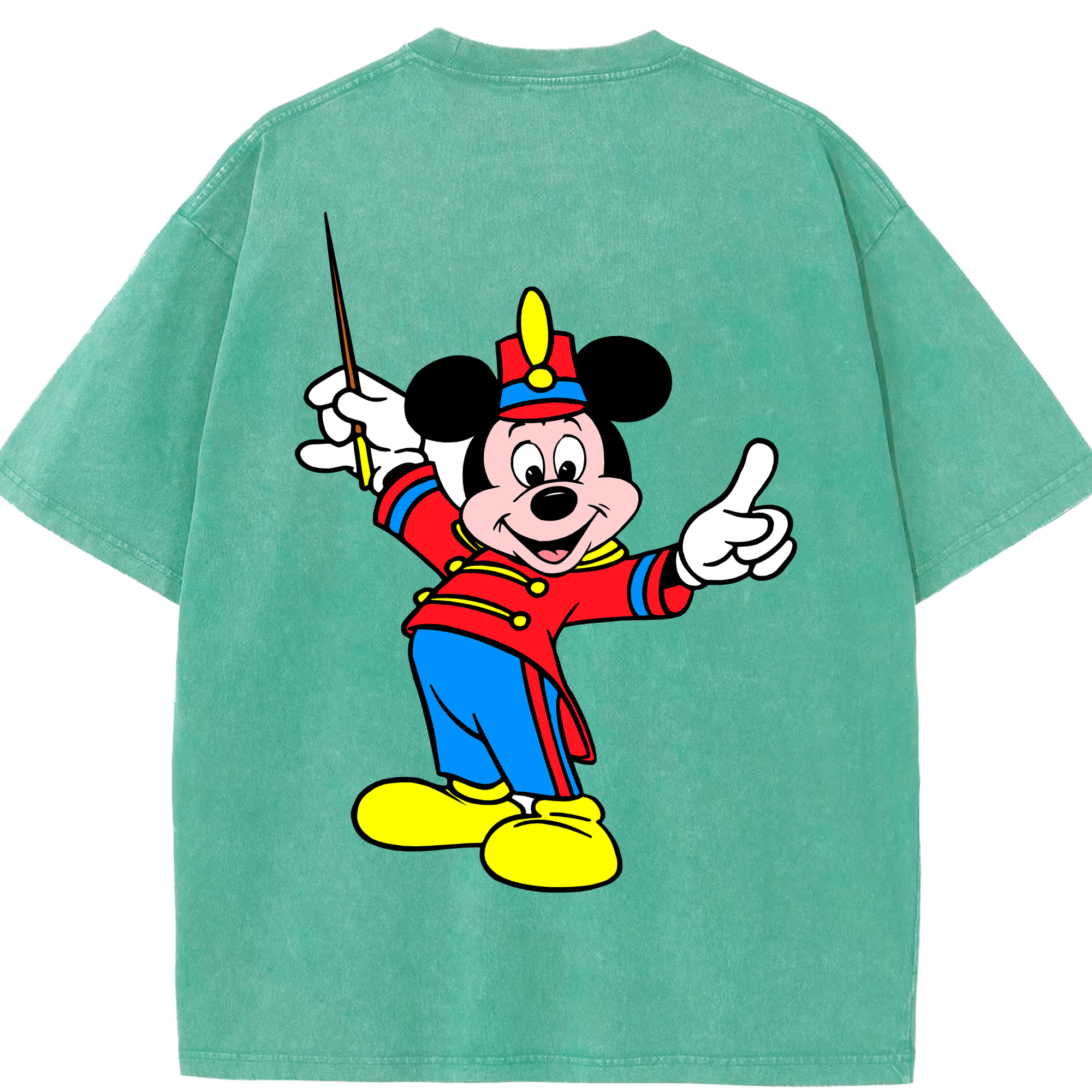 （画像用） ミッキーマウス Mickey Mouse 綿100% ヴィンテージ風 半袖Tシャツ（背面プリント）